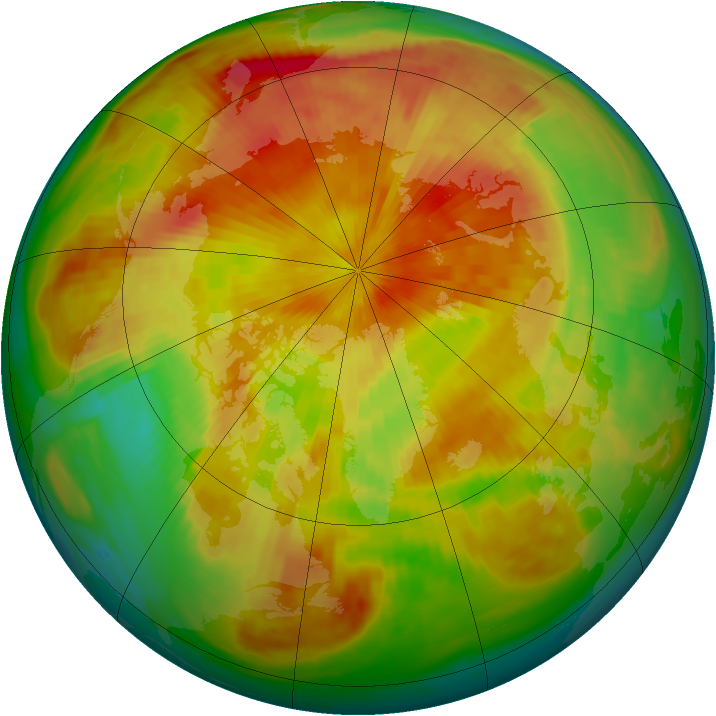 Arctic ozone map for 25 April 1999